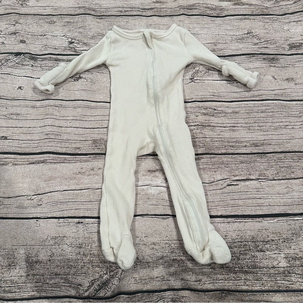 Spearmint Love Organic Cream Waffle Kids One Piece Unisex Size 9-12 Months